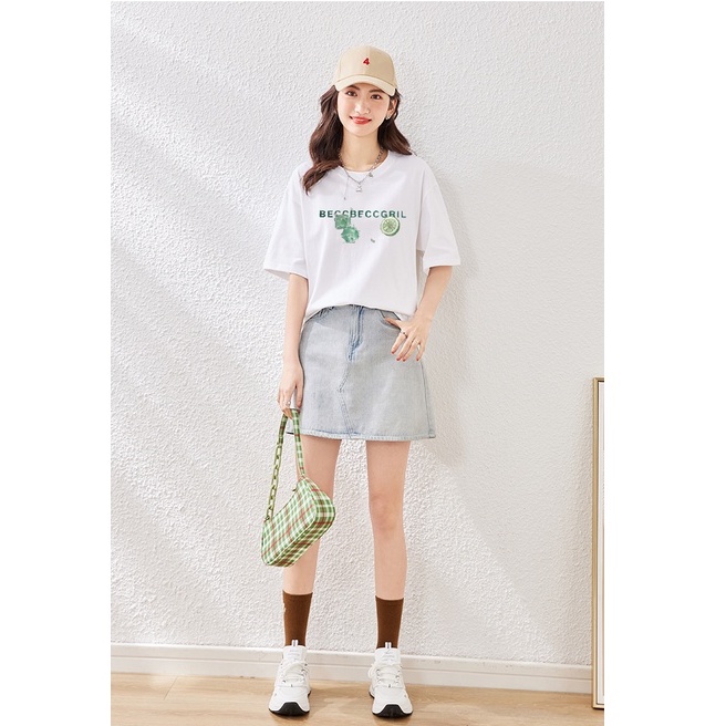 Kaos Pendek Katun / Kaos Atasan Wanita Import / Premium Young T-shirt Korean