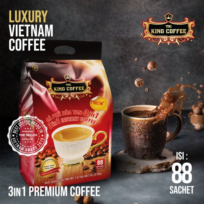 

DISKON - (BISA COD) Kopi Vietnam Trung Nguyen TNI King Coffee 3in1 - 88 sachet