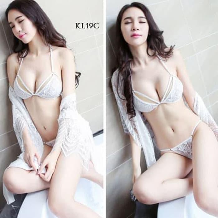 Kimono Tidur Seksi Set Alice Premium Hot Sexy Lingerie Sleepwear Kl19c Putih Shopee Indonesia