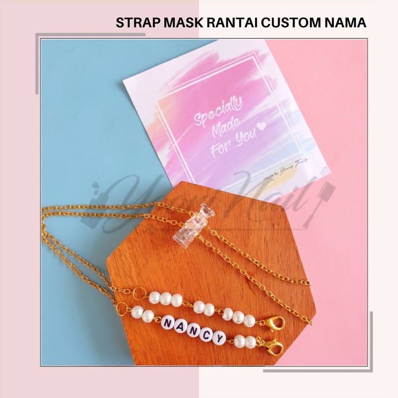 strap mask 2in1 tali masker custom nama kalung 2in1 connector konektor hijab anak dewasa