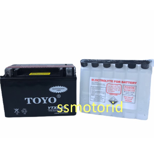 Aki Accu Motor Ninja 250 / Ninja 250 FI / Ninja RR Mono / Ninja ZX6R / Ninja ZX636 Aki Kering Toyo