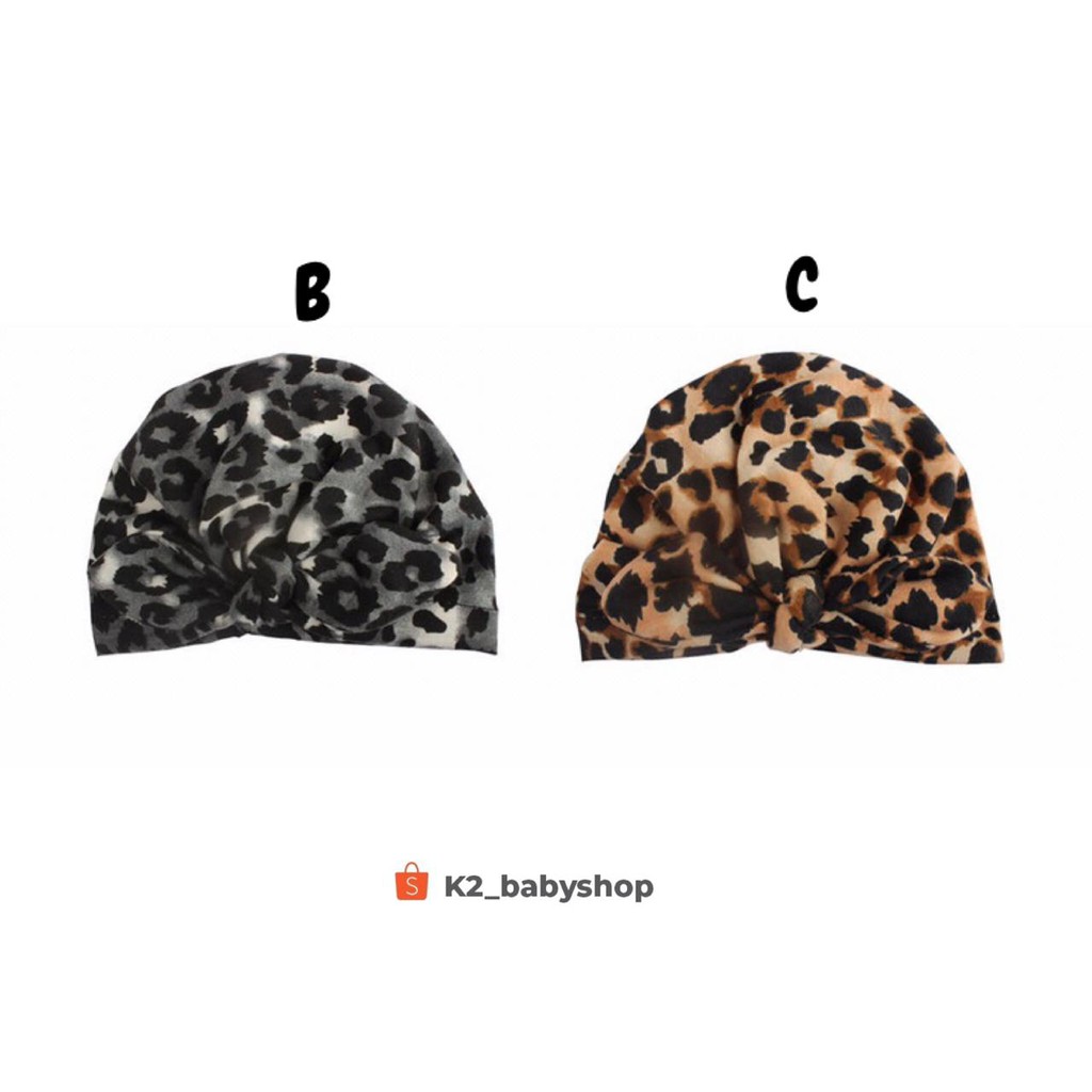 BABY K2 - TURBAN BAYI MOTIF LEOPARD KODE 00064