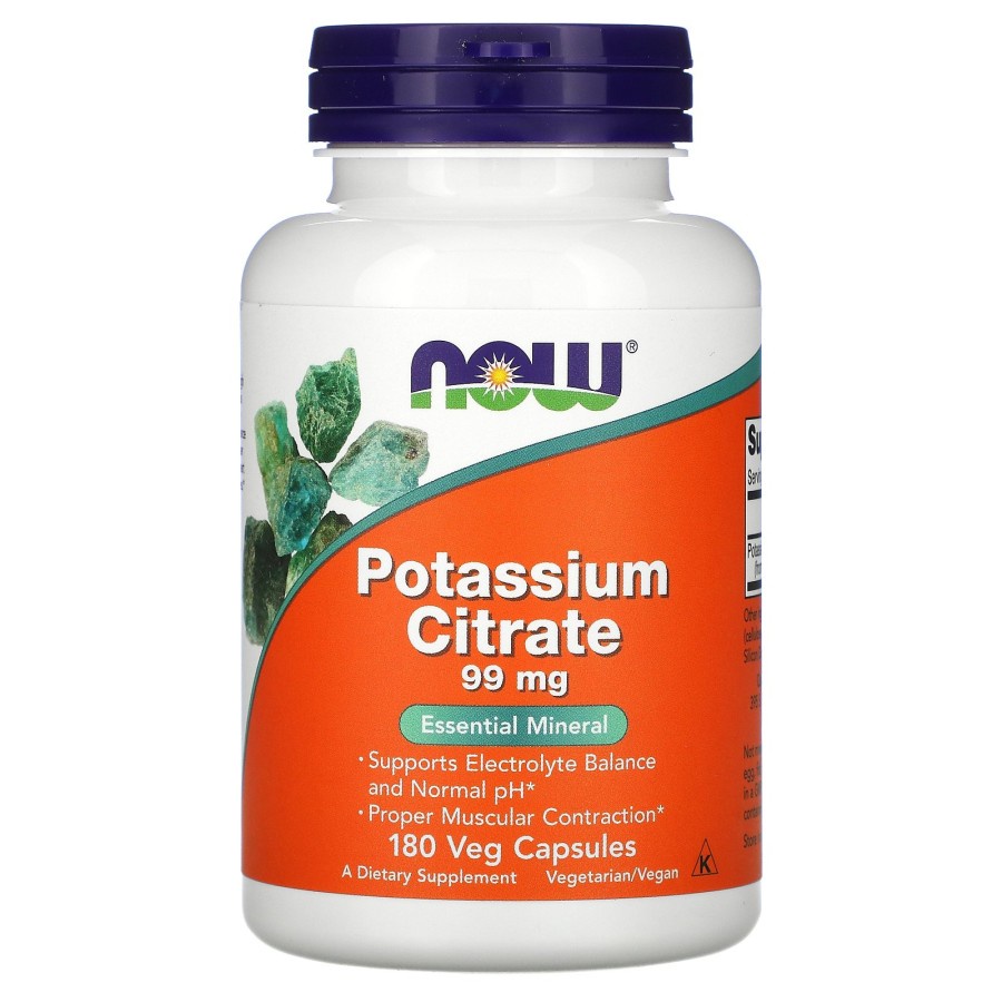 Now Foods Potassium Citrate 99mg 180VegCap Vitamin Mineral Penting USA