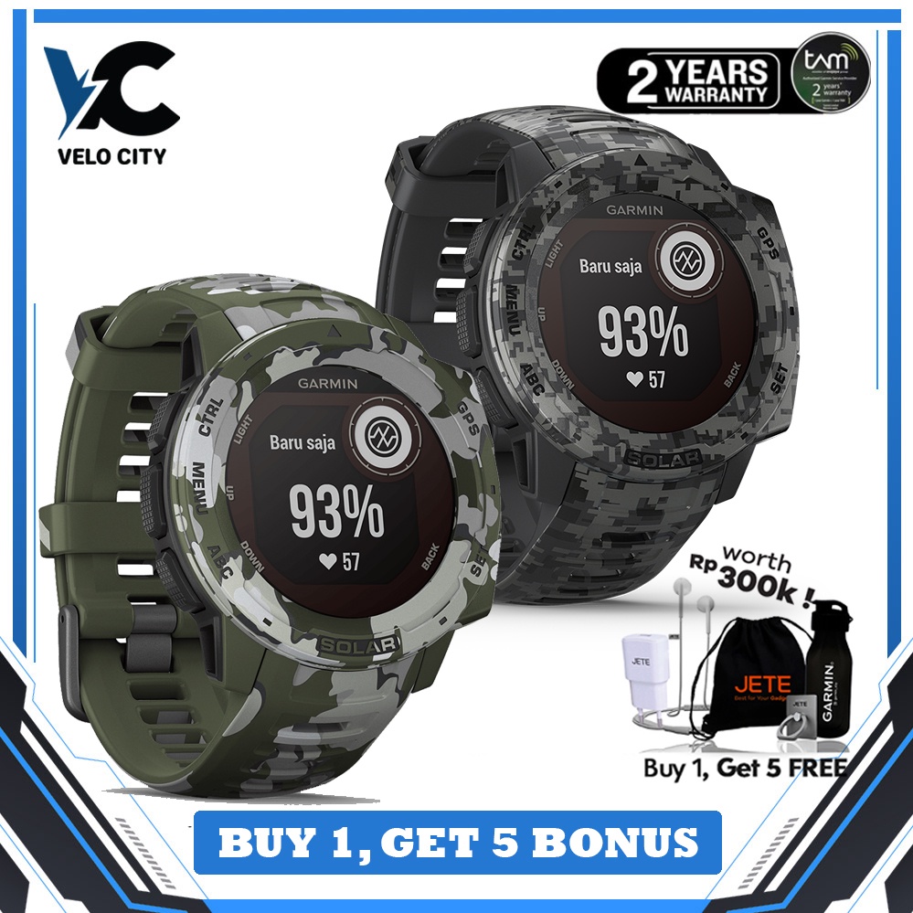 Garmin Instinct Solar Tactical Camo Original Garansi Resmi - TAM 2 Tahun