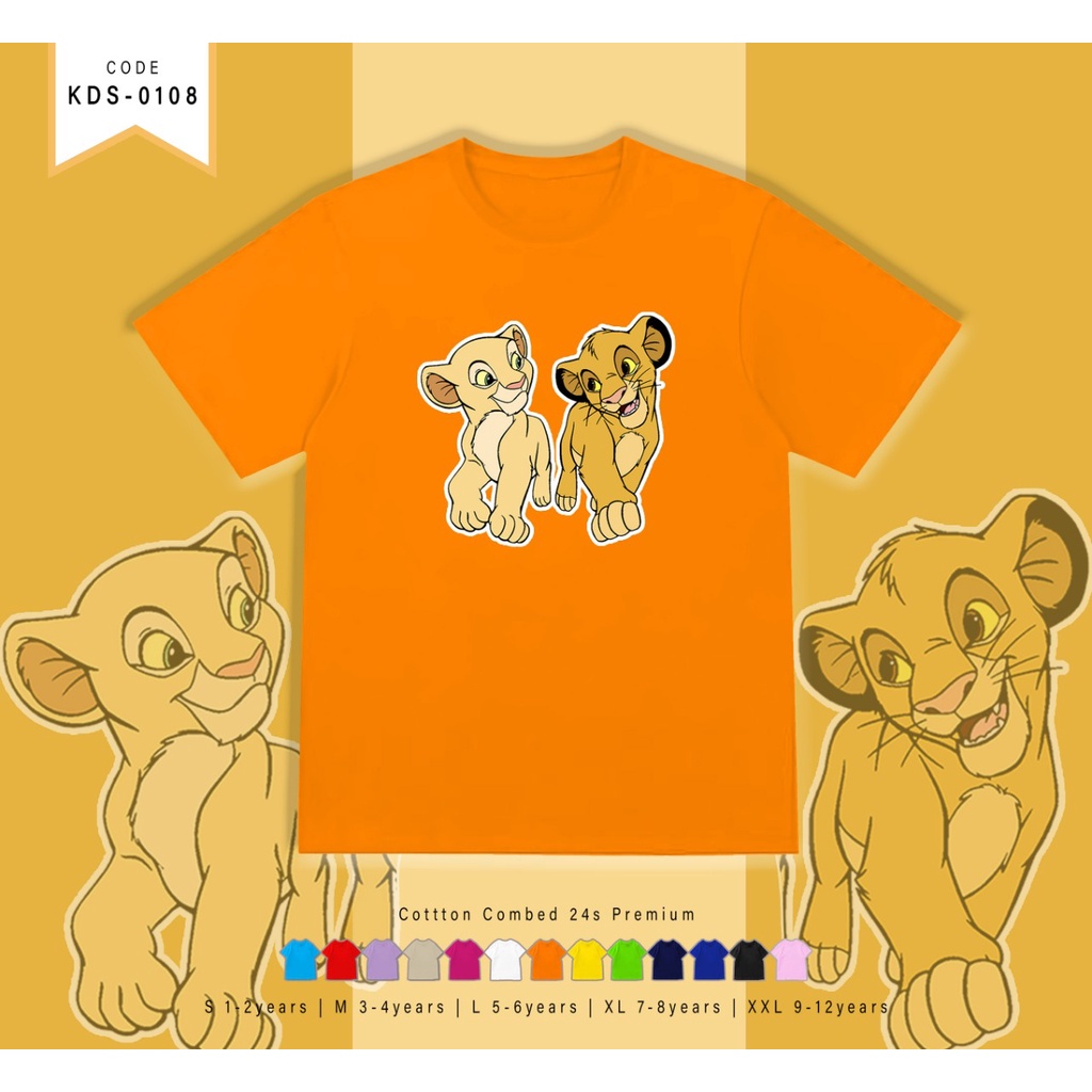 KAOS ANAK-ANAK / T-SHIRT KIDS SIMBA / BAHAM COMBED 30S / ATASAN ANAK