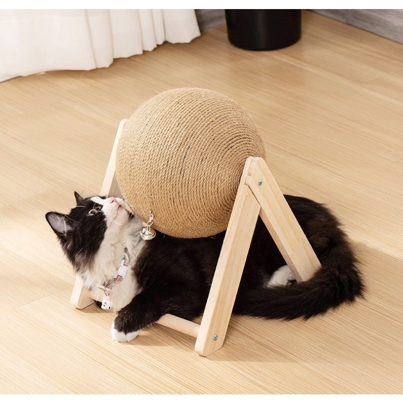 Mainan Kucing Papan Bola Putar Garukan Besar Cat Scratcher Ball Board