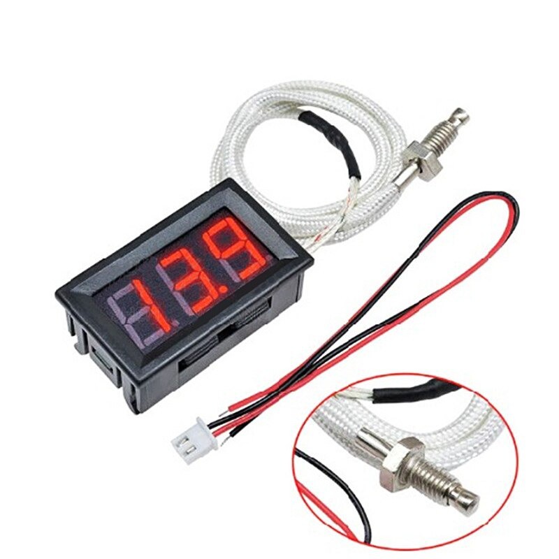 K-Type Thermometer Temperature Meter Panel LED Display M6 Thermocouple DC 12V -30~800C XH-B310