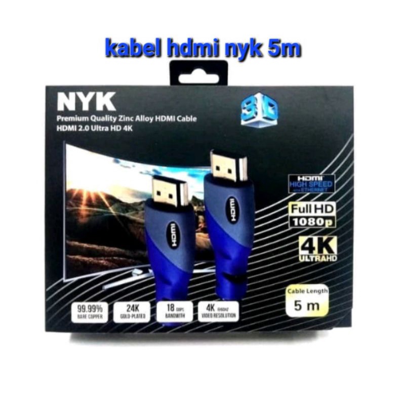 NYK kabel hdmi jaring nyk 5m kabel hdmi bulat 4k