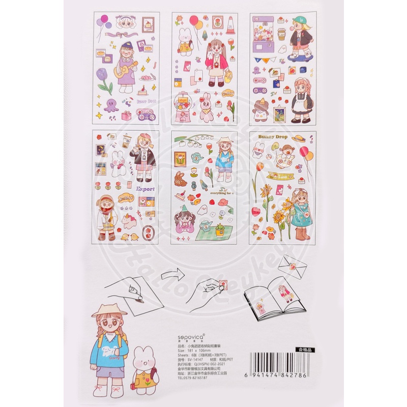 

album photo foto dan stiker 6 lembar motif cewe mix