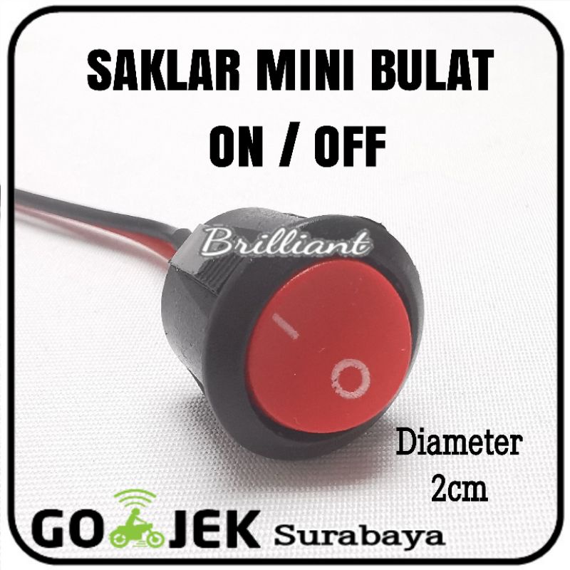 Switch Saklar ON OFF Bulat Mini DC - Model Geser / Pencet Push