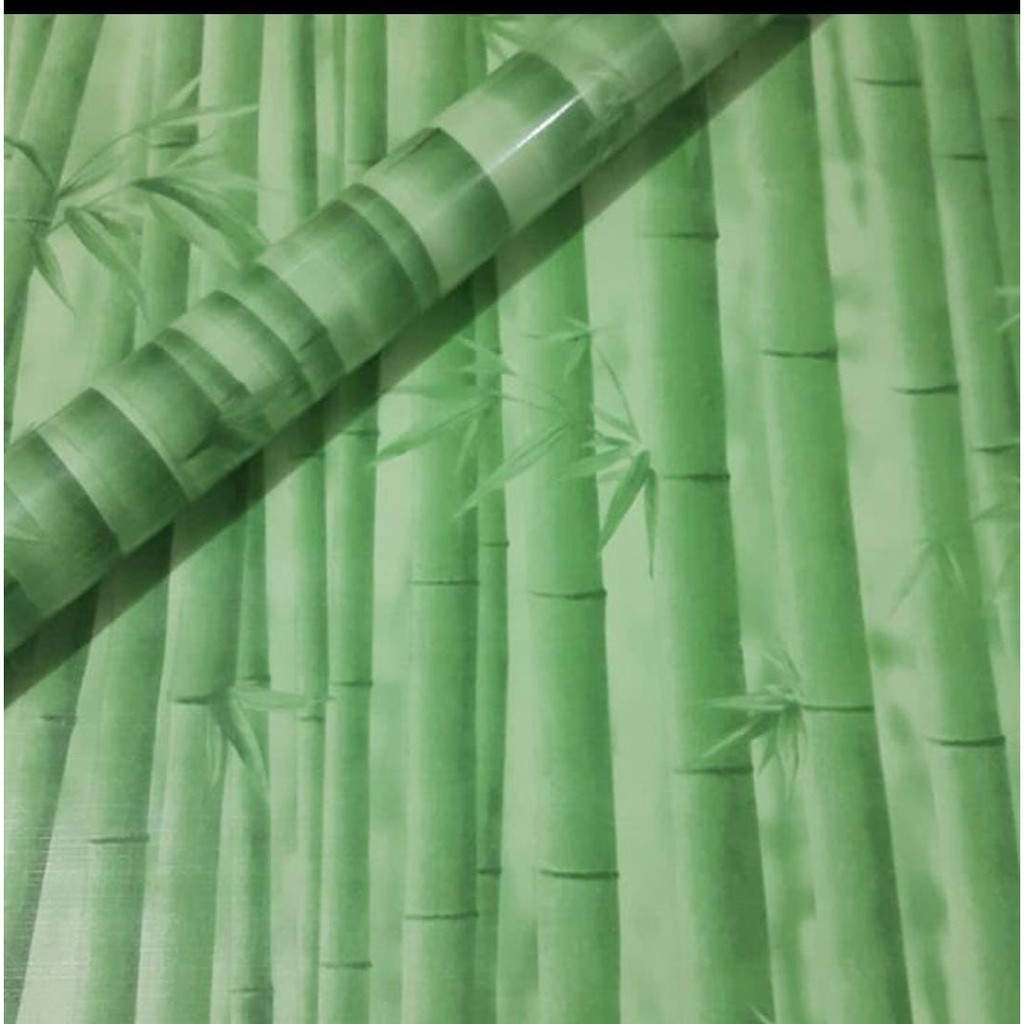 WALLPAPER STICKER DINDING MOTIF BAMBU MUDA