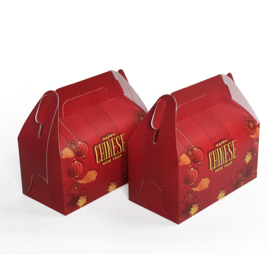 

(10 Pcs) Gable Box Imlek CNY Sincia Kotak Dus Toples Kue Kering Chinese New Year Packaging Hampers Tenteng