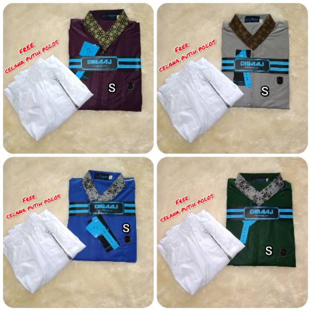 Gamis laki dewasa jubah dewasa bonus celana putih polos