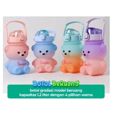 [MH] Botol Minum Anak Gemoy Warna Motif Tedy Bear 1,4 Liter