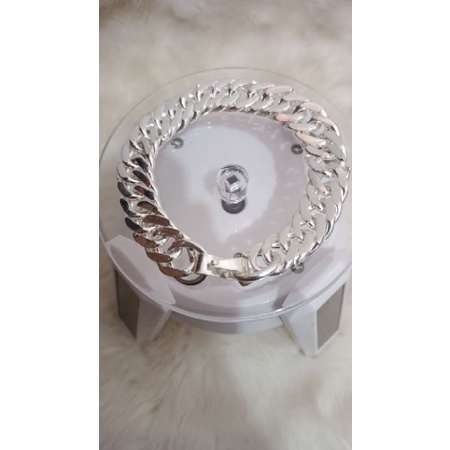 Gelang rantai lipan jumbo 10mm lapis perak