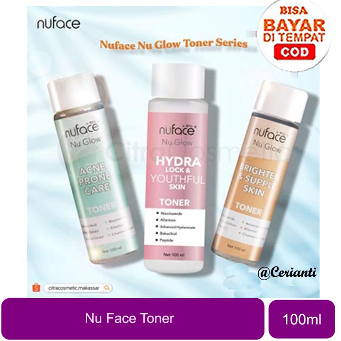 Nuface Nu Face Nu Glow Hydra Lock &amp; Youthful Skin Toner | Toner Anti Aging | Toner Tetap Muda 100ml