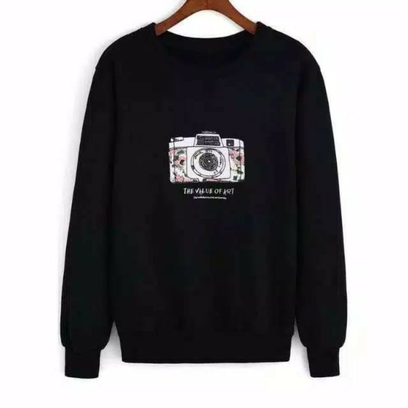 SWEATER BASIC PRIA WANITA (FLOWER CAM)