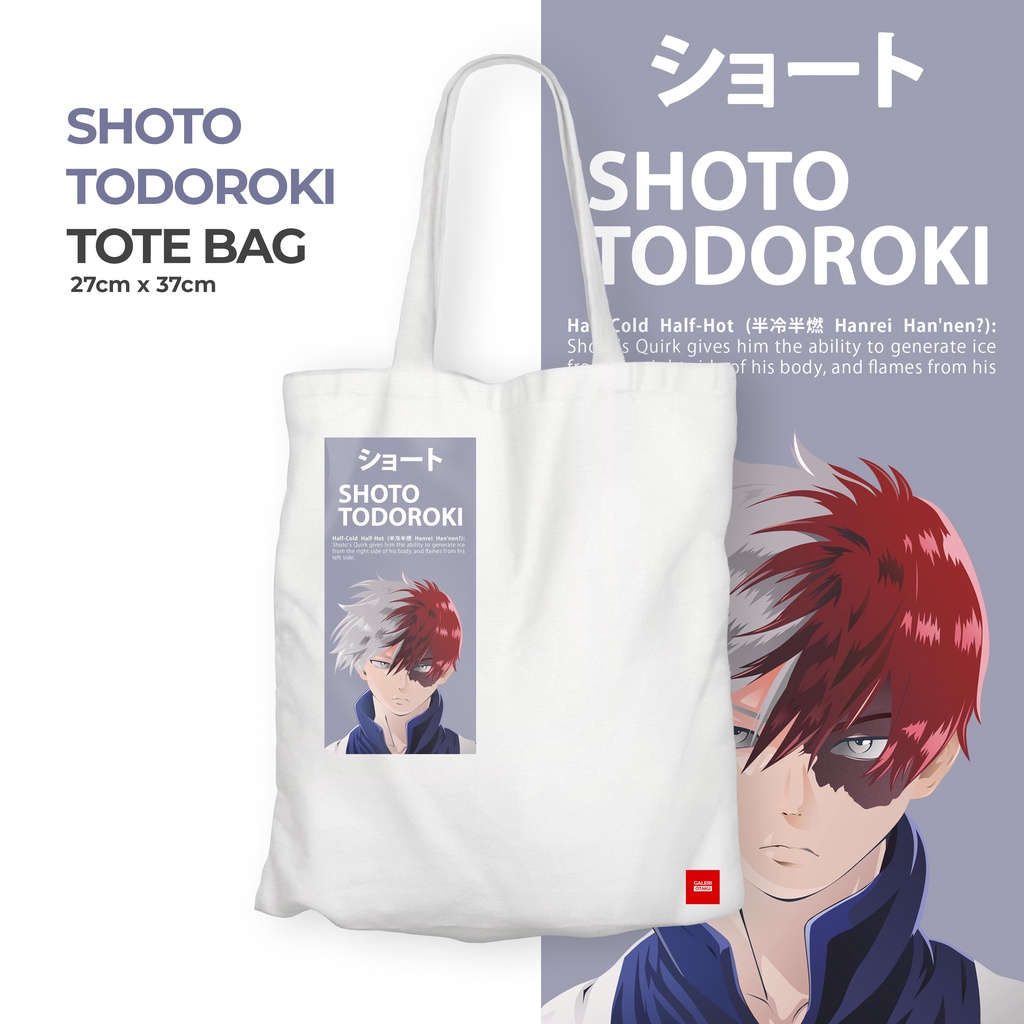 (SALE) Tote Bag Kanvas Anime My Hero Academia / Todoroki Shoto / Midoriya Izuku Rage Totebag Hitam / Totebag resleting