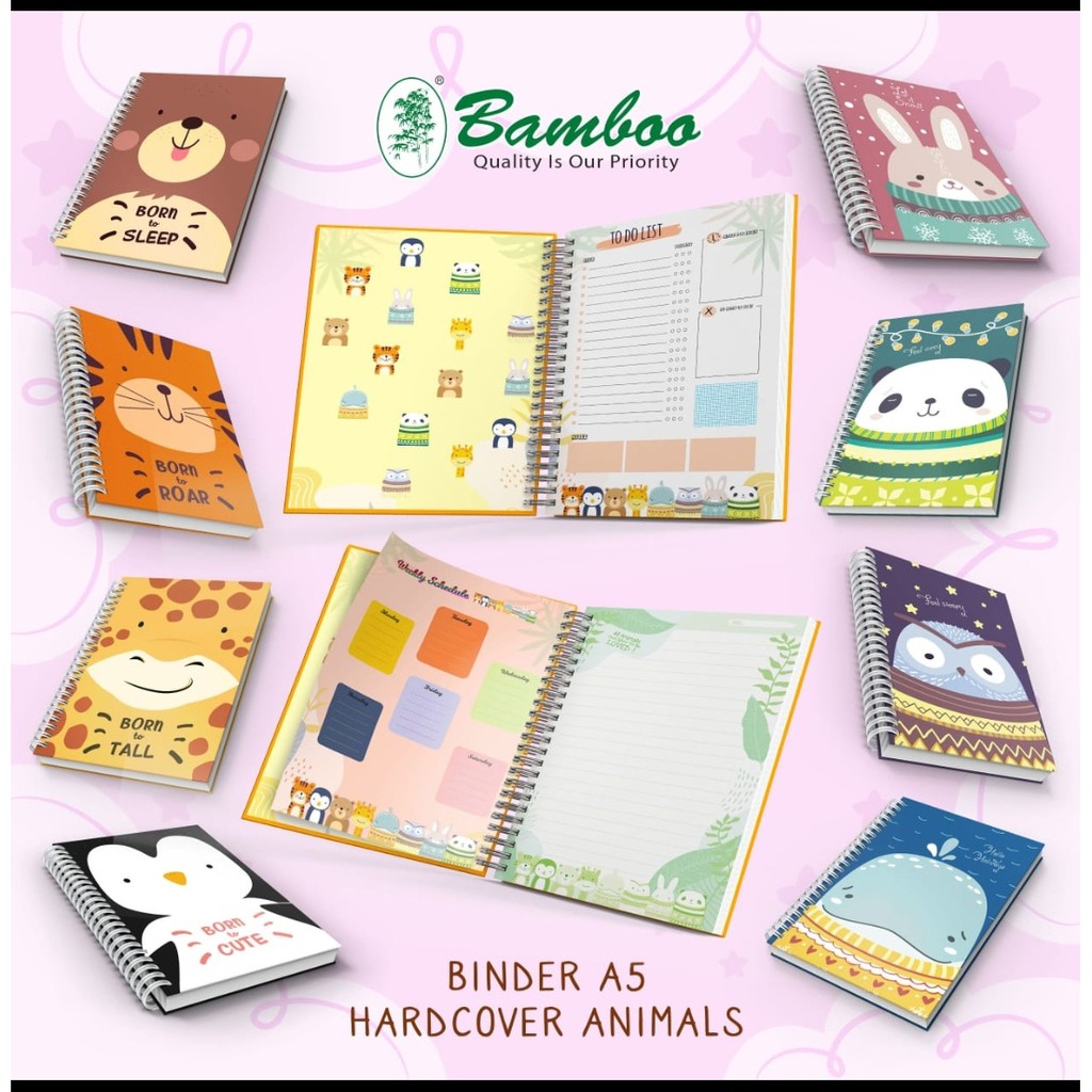 

buku agenda a5 ring kawar bamboo fancy animal isi 80 halaman
