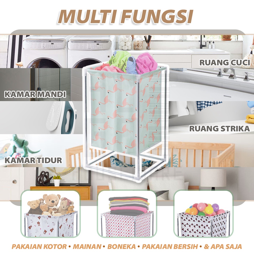 HUGO Keranjang Baju Kotor Laundry Pakaian Cucian Serbaguna Ukuran Jumbo