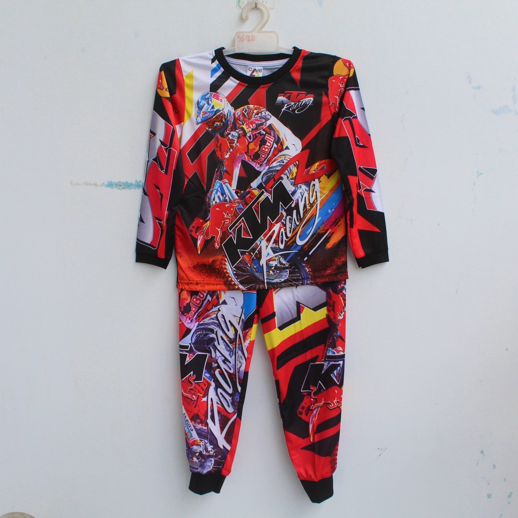 Setelan motor cros baju tidur motor cross baju balap lengan panjang