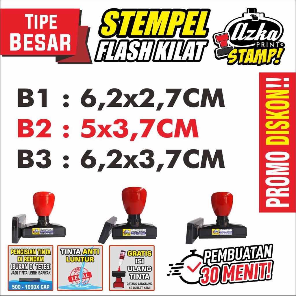 

PROMO Stempel Flash TIPE BESAR - MURAH (Desain GRATIS) DISKON!!