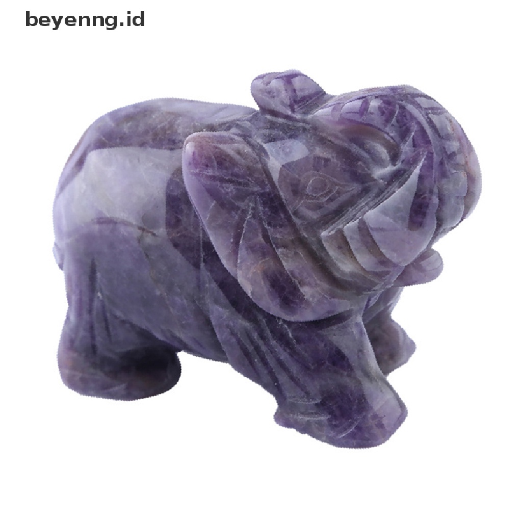 Patung Gajah Bahan Kristal Amethyst Rose Quartz jasper