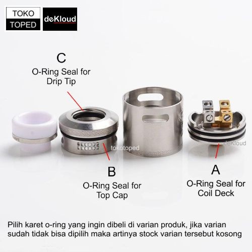 Black O-Ring Seal for DEAD RABBIT V2 RDA | karet sil silicon rabit