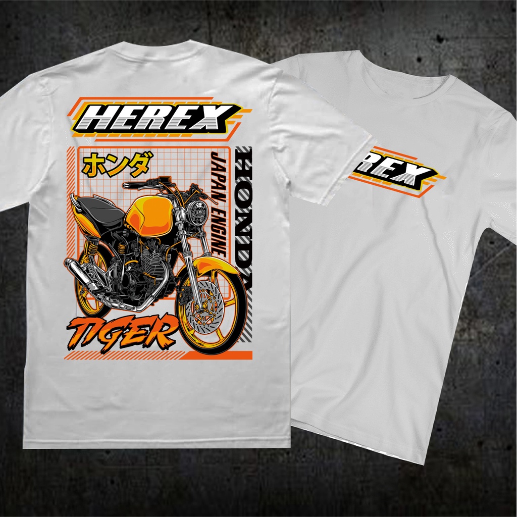 Kaos honda tiger / baju honda tiger / kaos sunmori / kaos motor / kaos otomotif  / putih 3