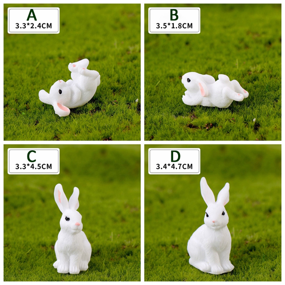 ELEGANT Cute Miniature Resin Fairy Garden Supplies Figurine Mini DIY Craft Animal Home Decor Rabbit Easter