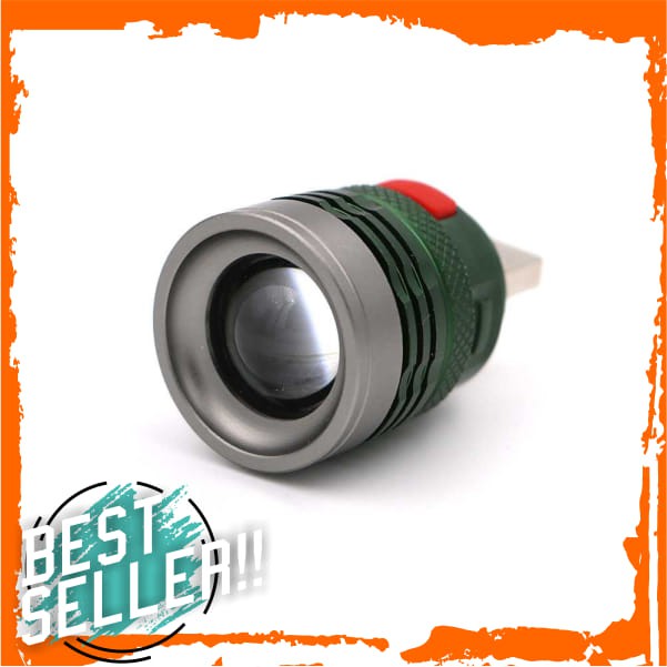 Senter LED USB Zoomable Mini Handy Flashlight 800 Lumens