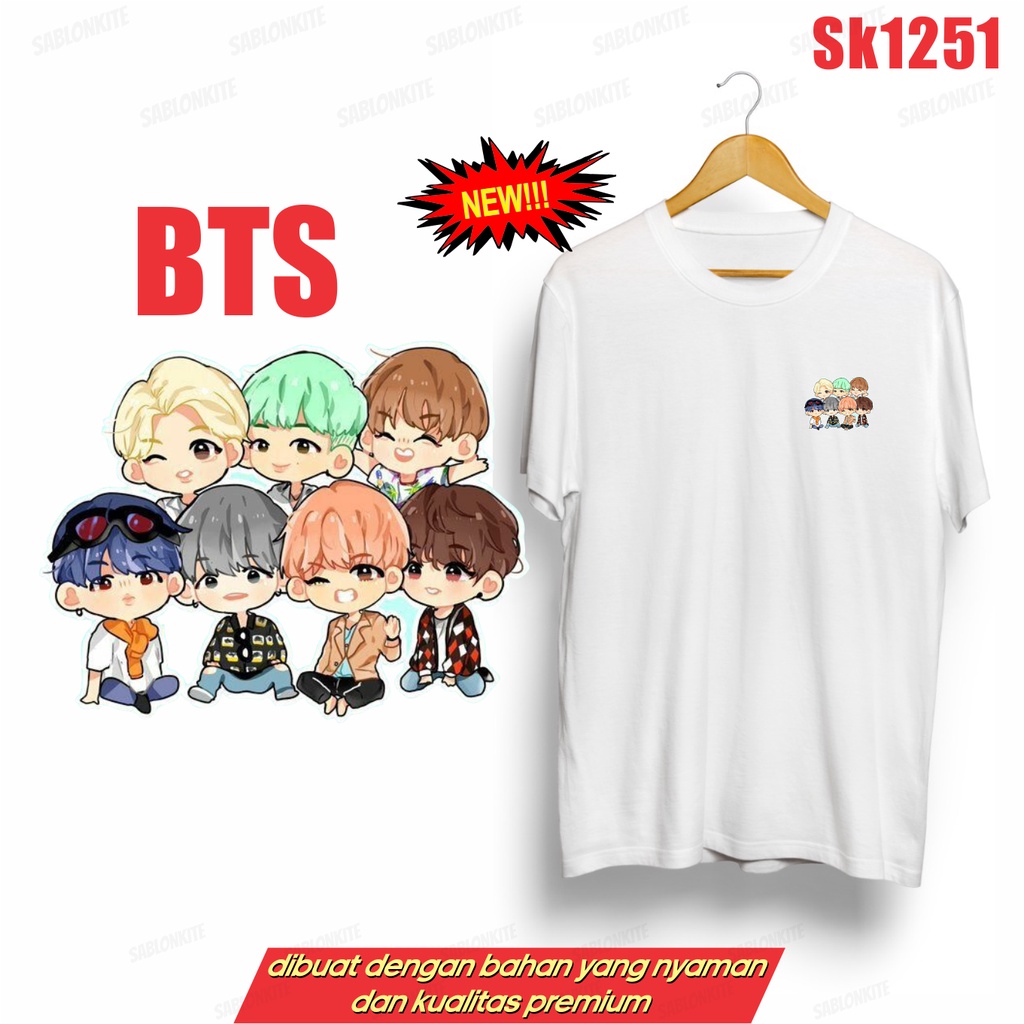 MURAH!!! KAOS KPOP CARTOON LOGO KECIL SK1251 UNISEX ADA KAOS ANAK