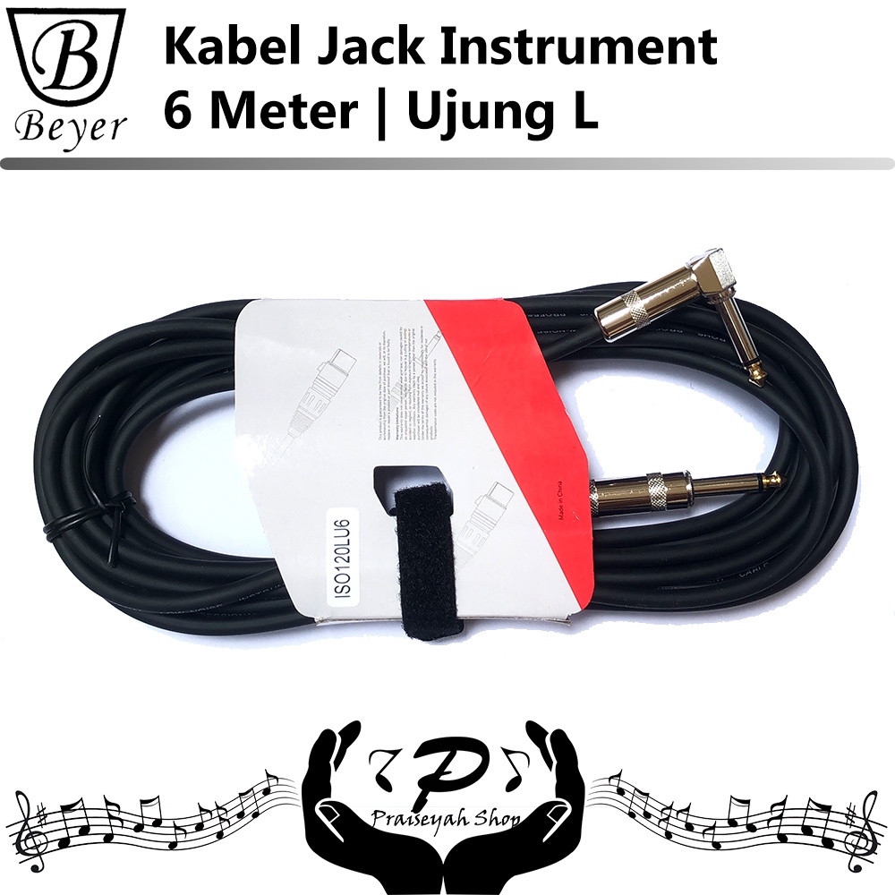 Kabel Jack 6 Meter L Instrument Musik Gitar Bass Keyboard Low Noise