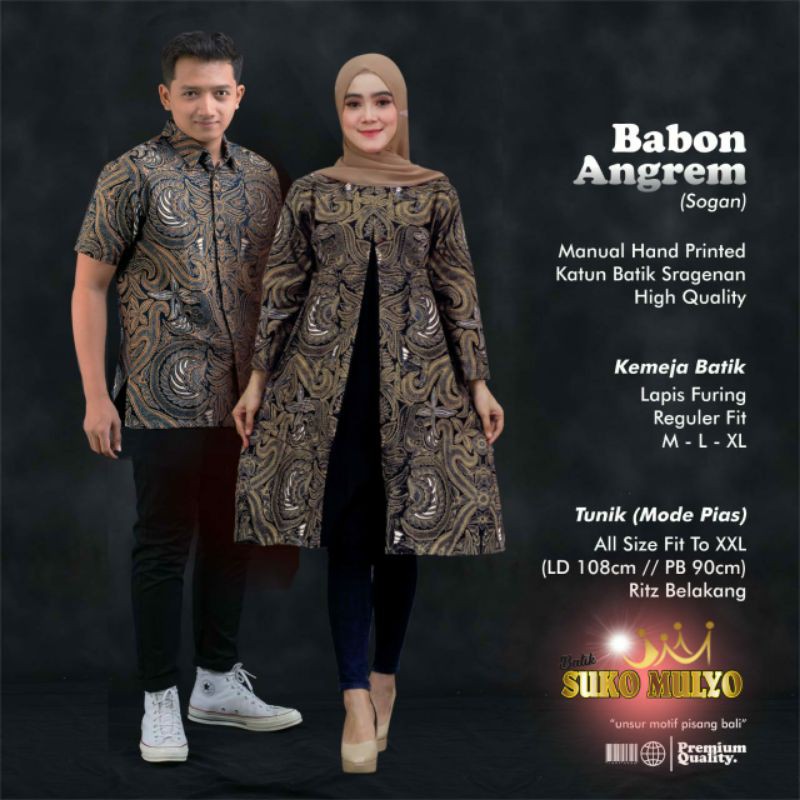 baju couple batik sarimbit tunik batik alusan kemeja lengan pendek