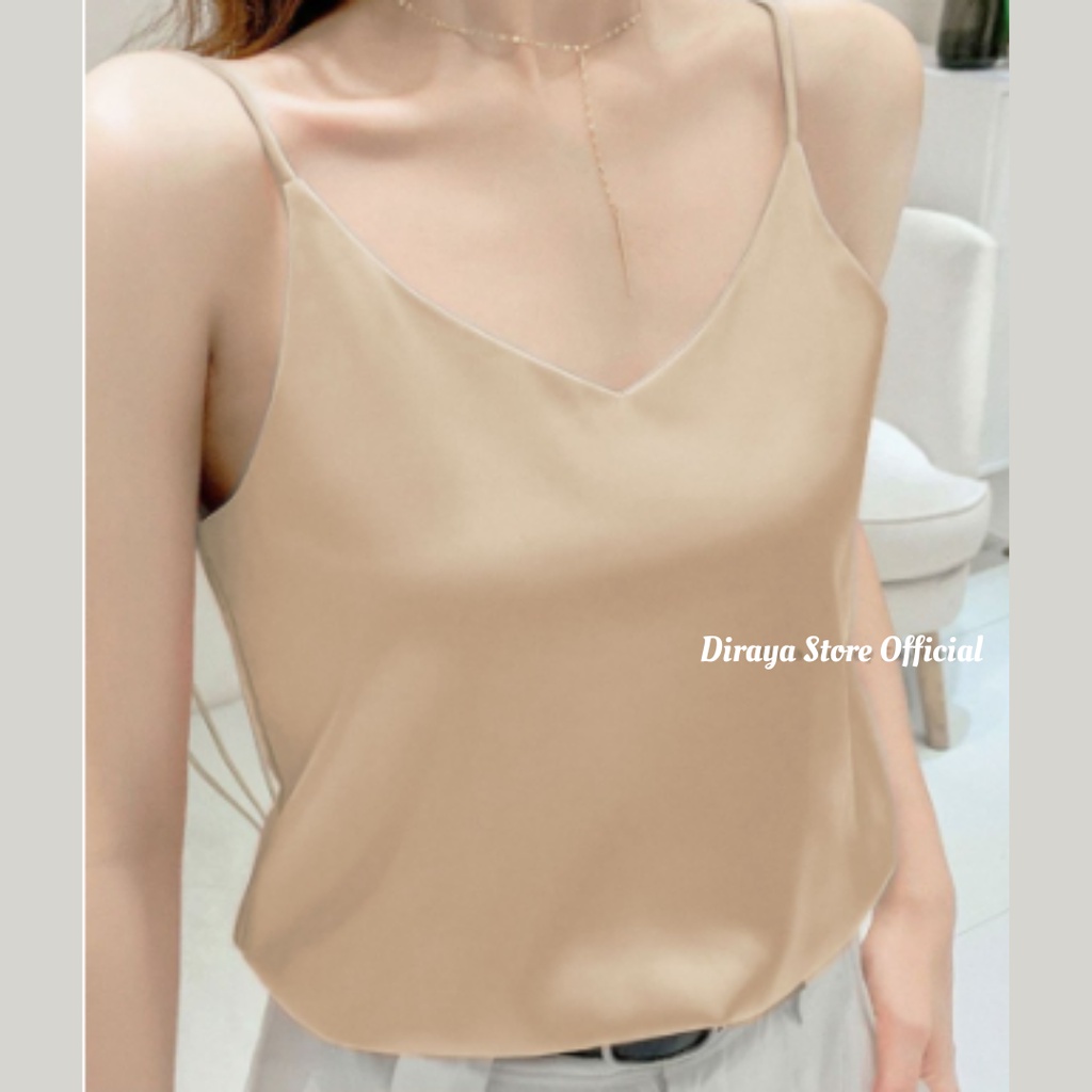 Diraya Tank Top Korean Style Bahan Crepe Catarina Premium-Beige