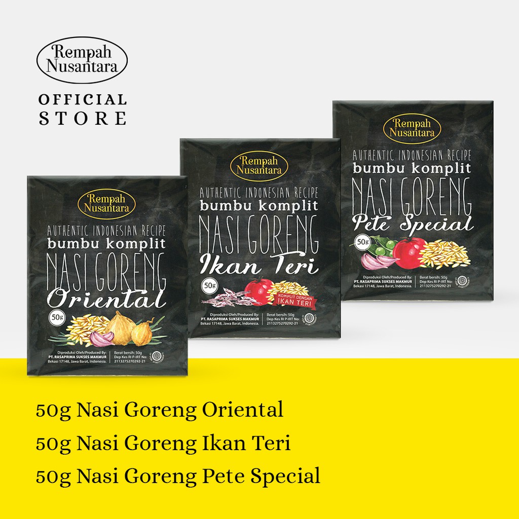 Rempah Nusantara Paket Bumbu Nasi Goreng A Rempah Nusantara ( 3 Varian Bumbu Komplit Nasi Goreng)