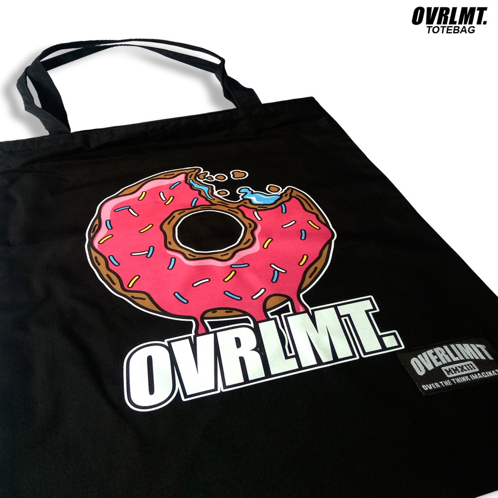 Tas Totebag OVERLIMIT Tote Bag Resleting Serba Guna / Totbag Distro Tas Tootbag Casual Tot Bag Motif Donut