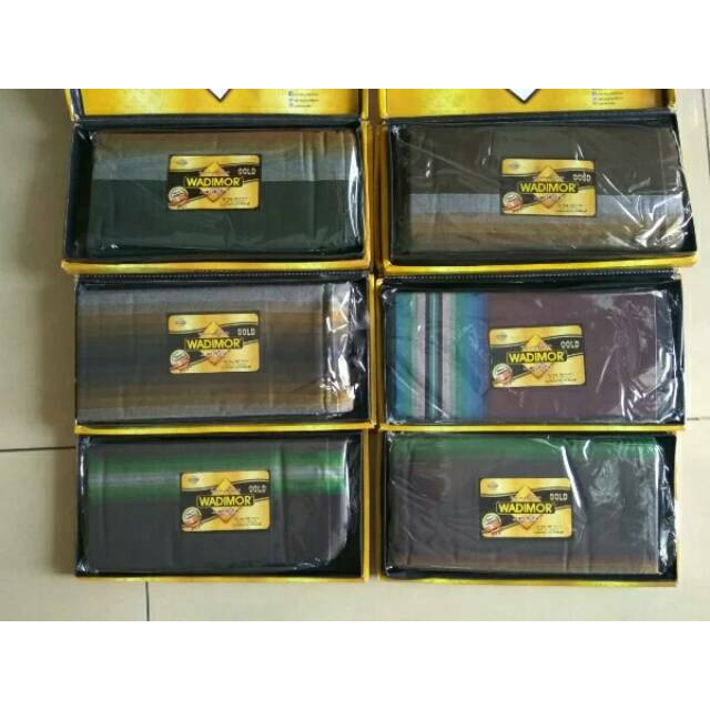 Sarung WADIMOR motif gold Kain Tenun Sholat Pesantren Santri Dewasa Pria Laki