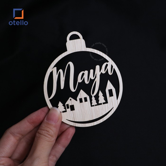 Gantungan Bauble Tag Custom Nama Hangtag Christmas Ornamen Hiasan Kado