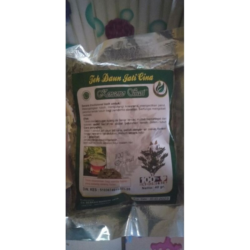 

Teh daun jati cina pelangsing (Berat 40g)