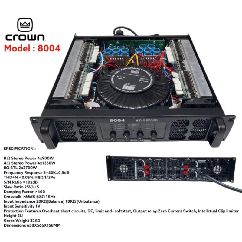 Power amplifier Crown 8004 4CH 800 watt