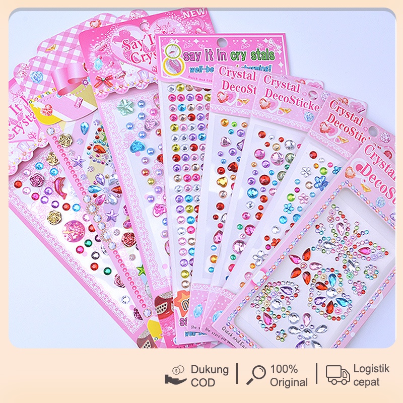 

[COD] Stiker anak-anak/Stiker Permata Kristal Berlian 3d Bahan Akrilik Untuk Dekorasi Anak mainan anak perempuan