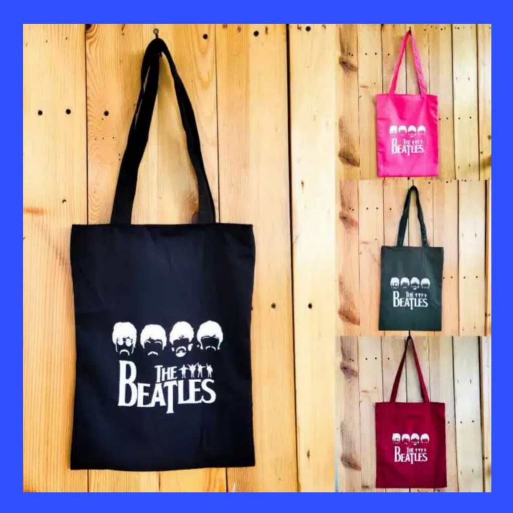 TOTE BAG the BEATLES ORANG bahan drill [ada resleting]