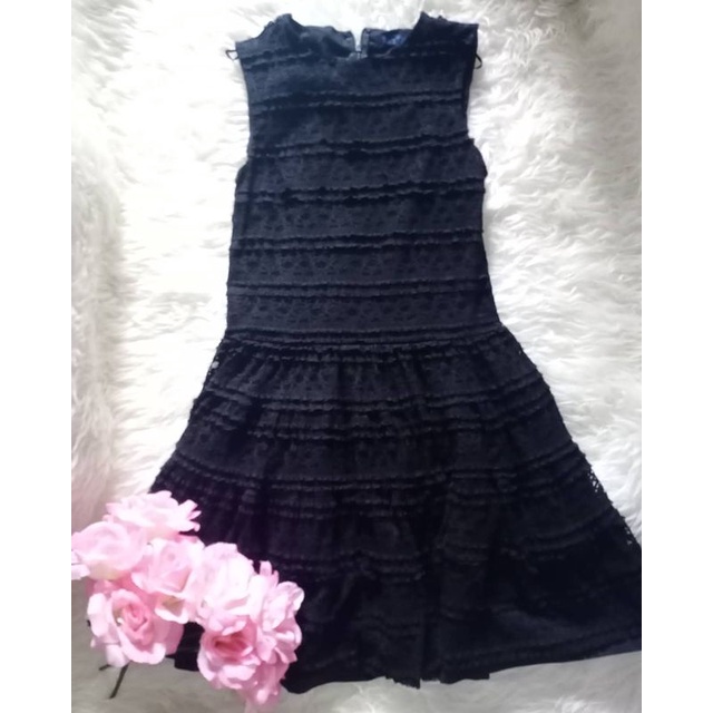 Dress Brukat Zara hitam preloved surabaya