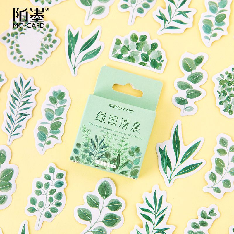 [MYUME.STORE] STIKER DAUN HIJAU AESTHETIC DIY SCRAPBOOK STIKER TUMBUHAN