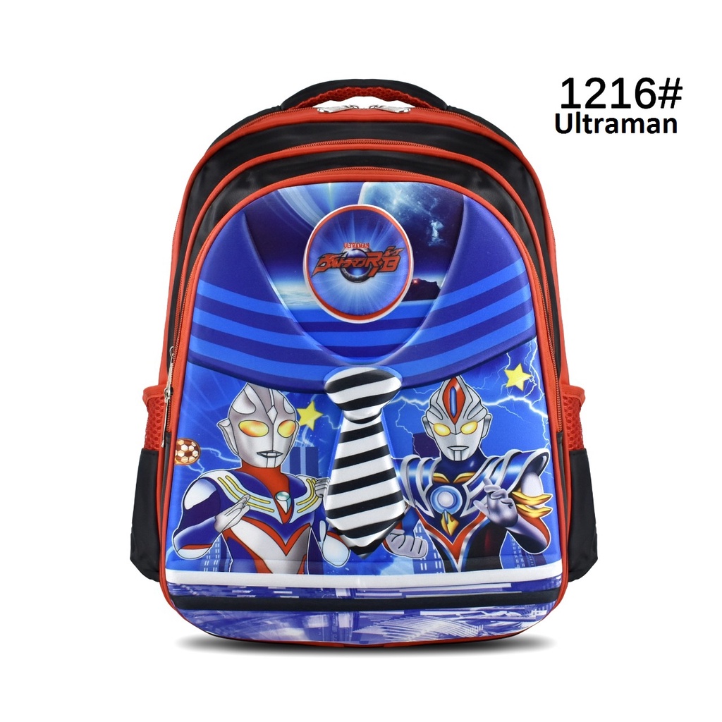 (RF) Tas Ransel 1216 &amp; 1218 Trolly Boys 16 Inch Tas Anak Cowok Cartoon (Batman,Spiderman,Ultraman,&amp;Captain)