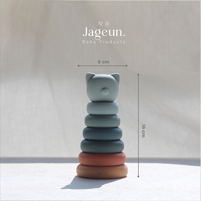 JAGEUN Premium Silicone Baby Ring Donut Teether Stack | Susunan Gigitan Edukasi Bayi