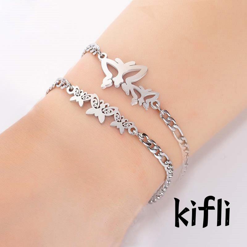 Gelang Desain, Butterfly Moon Star Love, Bahan Stainless Steel, Untuk Wanita