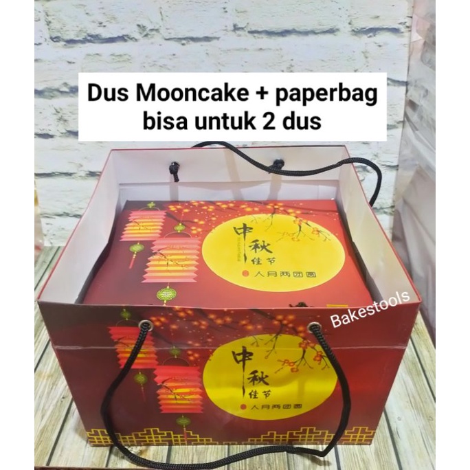 Dus Box Mooncake isi 4 Mooncake 125-150 gram + Paperbag