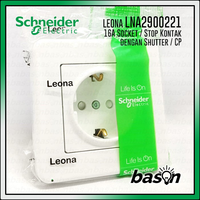 SCHNEIDER Leona Schuko CP 16A Socket - Stop Kontak dengan Shutter